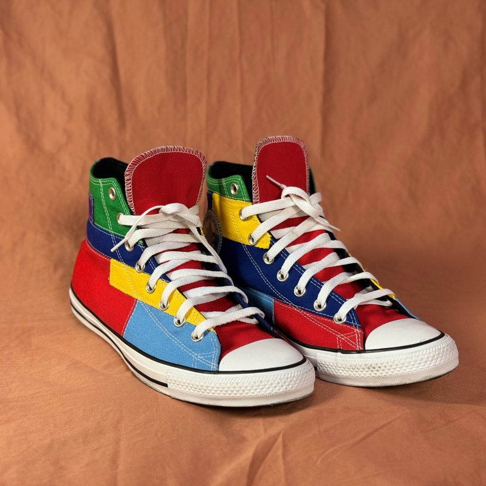 Converse Multicolor High-Top Sneakers patchwork